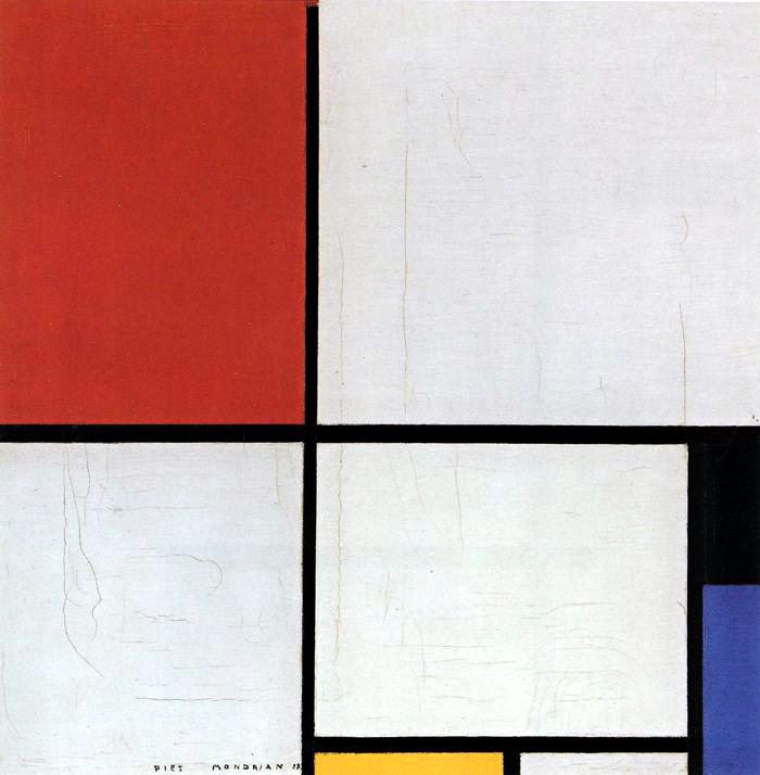 Piet Mondrian Composition with Red Blue Yellow